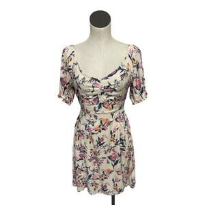 NWT ROXY Shimmy‎ Shake Floral Mini Dress Women's Size Large Tropical Feminine